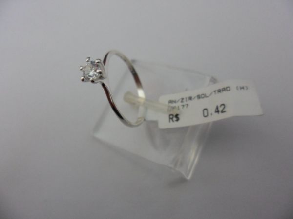 ANEL DE PRATA ZIRCONIA SOLITARIO FINO  CB 11005