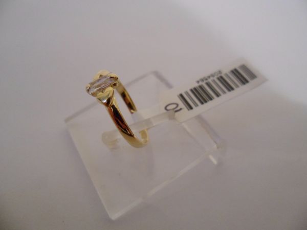 Anel folhado a ouro infantil de zirconia 1 2094564