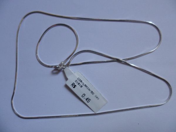 CORRENTE DE PRATA LAMINADA 50CM  CB 2083261