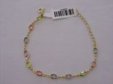 Pulseira Folhada a Ouro Pedrinhas cb 2089324