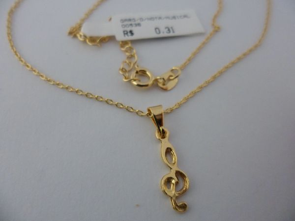 GARGANTILHA FOLHADA A OURO NOTA MUSICAL CB 81894 ok