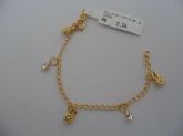 PULSEIRA FOLHADA A OURO STRASS INFANTIL FLOR CB 21500