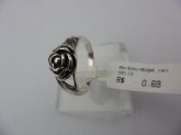 ANEL DE PRATA ENVELHECIDO ROSAS FOLHA  CB 14393907