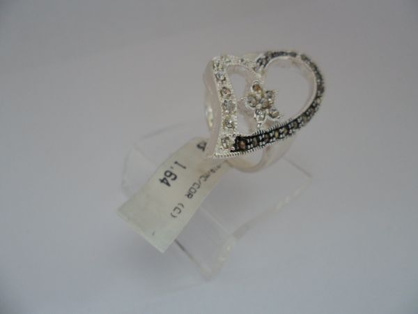 ANEL DE PRATA MICRO ZIRCONIA CORAÇAO  CB 2063409