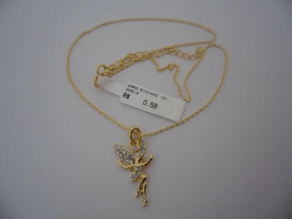 GARGANTILHA FOLHADA A OURO SININHO  CB 81848