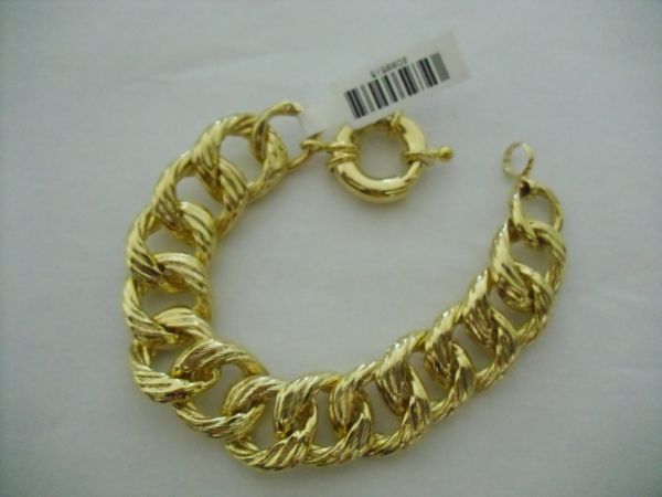 Pulseira Folhada a Ouro Elos Grumet cb 2089515