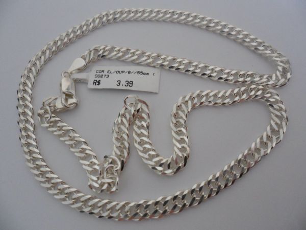 CORRENTE DE PRATA ELOS DUPLOS 55CM  CB 2062075