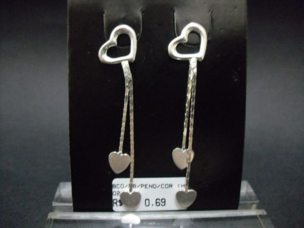 BRINCO DE PRATA PENDENTE CORAÇAO  CB 22290