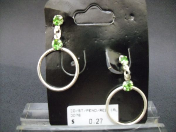 BRINCO EM PRATA PEDRAS DE STRASS REDONDO  CB 750002