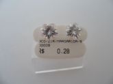 BRINCO DE PRATA COM ZIRCÔNIAS MARGARIDA/8MM  CB 14063