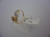 ANEL FOLHADO A OURO ZIRCONIA ESPECIAL  CB 4304