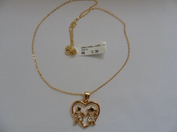 GARGANTILHA FOLHADA CASAL CORAÇAO  CB 81216