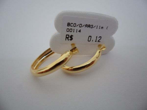 BRINCO FOLHADO A OURO ARGOLA 11MM  CB 35660
