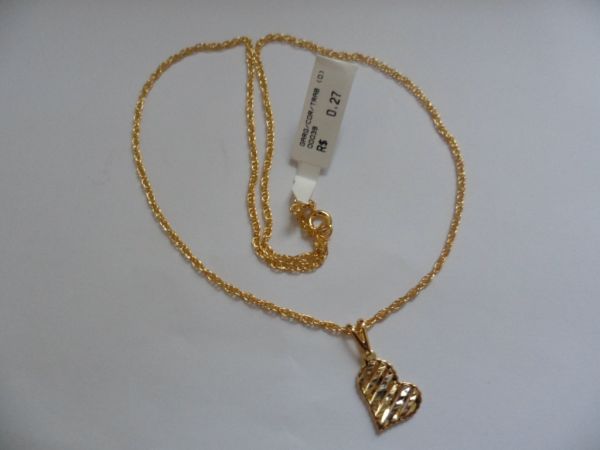 GARGANTILHA FOLHADA A OURO CORAÇÃO TRABALHADO  CB 81501