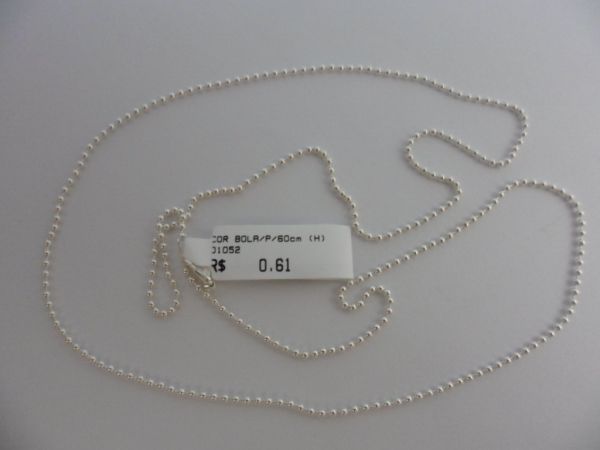 CORRENTE DE PRATA BOLA P 60CM  CB 2073651