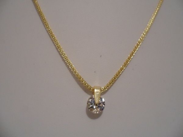 Gargantilha folhada a ouro oca 50cm 2089997