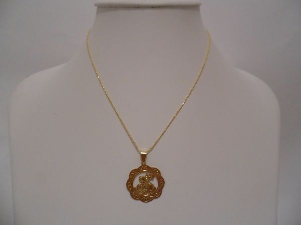 Corrente folhada a Ouro Sao Jorge cb 81783