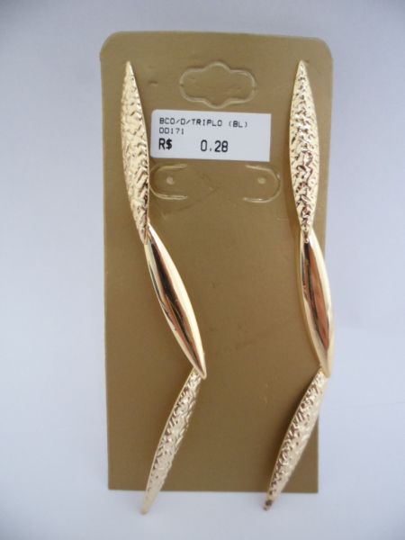BRINCO FOLHADO A OURO TRIPLO CB 2770