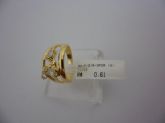 ANEL FOLHADO A OURO ZIRCONIA 3 PEDRAS  CB 43704