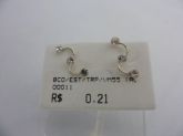 BRINCO EM PRATA PEDRAS DE STRASS TRIPLO CB 2083582