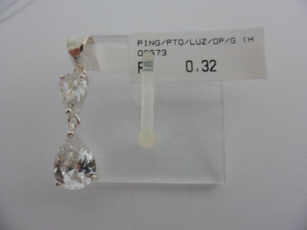 PINGENTE DE PRATA ZIRCONIA PONTO DE LUZ DUPLO CB 2068930