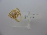 ANEL FOLHADO A OURO ZIRCONIA FLORAL  CB 257051