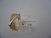 ANEL FOLHADO A OURO ZIRCONIA RODIO  CB 11449