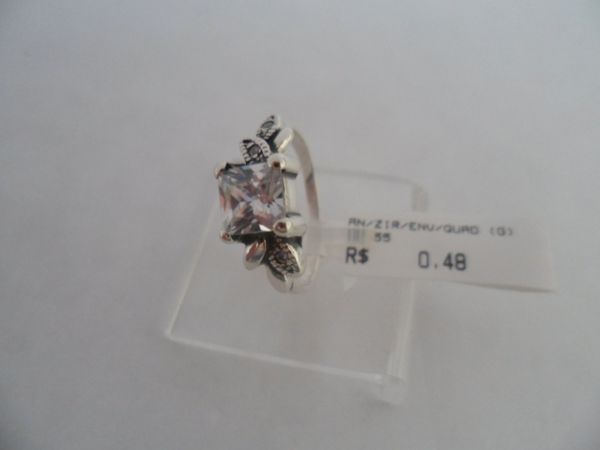 ANEL DE PRATA ZIRCÔNIA QUADRADO G  CB 32302