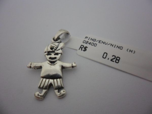 PINGENTE DE PRATA MENINO ENVELHECIDO  CB 34491294