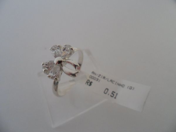 ANEL DE PRATA ZIRCONIA LACINHO  CB 9900