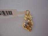 PINGENTE FOLHADO A OURO CORUJA ZIRCONIA 346011
