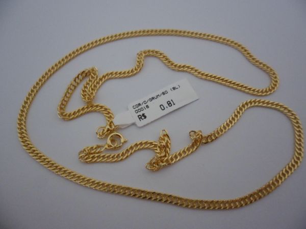 CORRENTE BANHADA A OURO GRUMET 60CM CB 6601