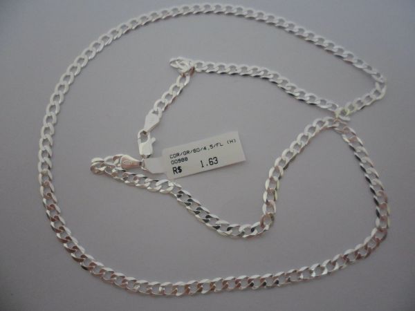 CORRENTE EM PRATA GRUMET 4,5 MM 60CM  CB 2072302