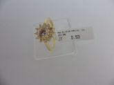 ANEL FOLHADO A OURO ZIRCONIA PRINCESA  CB 7361