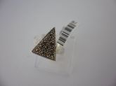 Anel Prata Marcassita Triangular 2073897