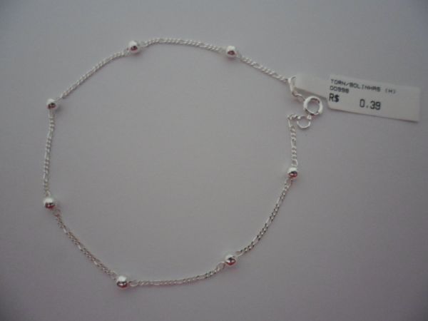 TORNOZELEIRA EM PRATA 3x1 BOLINHA  CB 2072395