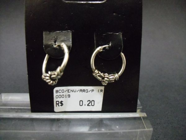 BRINCO DE PRATA ENVELHECIDA ARGOLAS BALI P CB 2071237