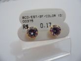 BRINCO FOLHADO A OURO STRASS 2 FURO CB 23554