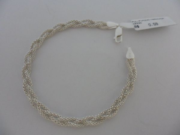 PULSEIRA DE PRATA PIPOCA TRANÇADA CB 2087214