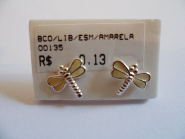BRINCO DE PRATA ESMALTADA LIBELULA  CB 2083827