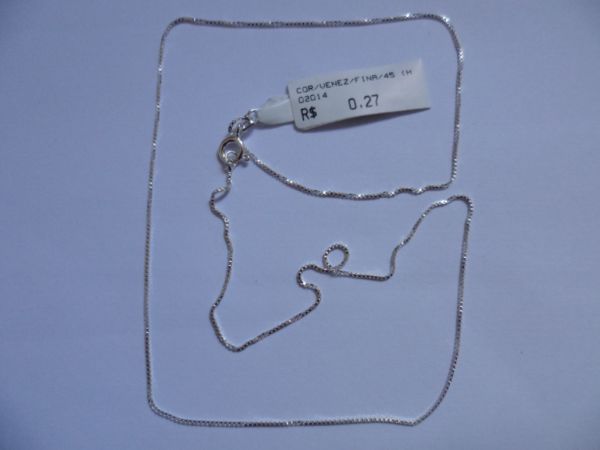 CORRENTE DE PRATA VENEZIANA FINA 45CM  CB 2085975 ok