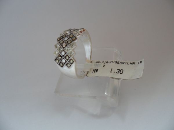 ANEL DE PRATA MICRO ZIRCONIA SERRILHA  CB 2071435
