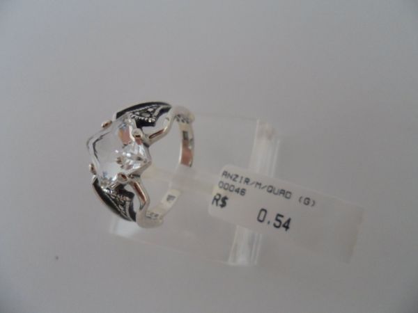ANEL DE PRATA ZIRCONIA QUADRADO  CB 7101