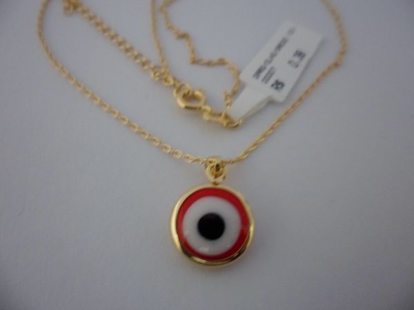 GARGANTILHA FOLHADA A OURO OLHO GREGO CB 81556 OK