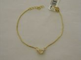 Pulseira Folhada a Ouro Coraçao Zir cb 2090009