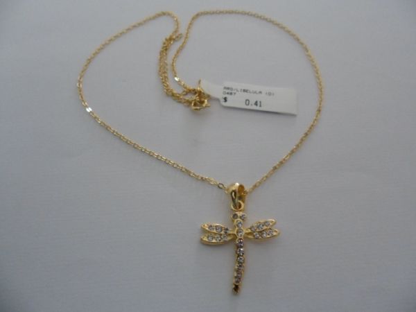 GARGANTILHA FOLHADA A OURO LIBELULA CB 81599