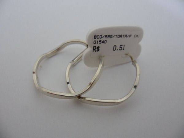 BRINCO DE PRATA ARGOLA TORTA P  CB 2079646