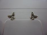BRINCO PRATA BORBOLETA ENVELHECIDA PEQUENA 40601