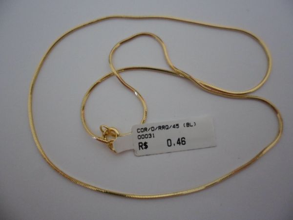 CORRENTE BANHADA A OURO RABO QUADRADA 45CM CB 60445