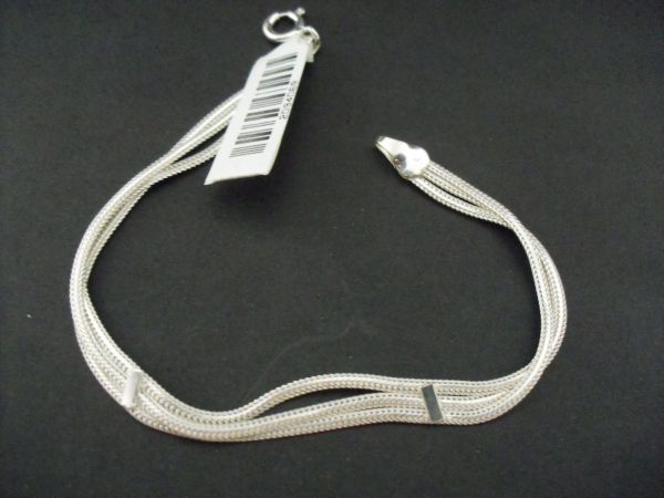 Pulseira Prata Esteira Tripla cb 2094069